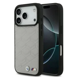 Bmw Iphone 17 Pro Case - Leather Seat Design With Magsafe And Metal Logo - Grey